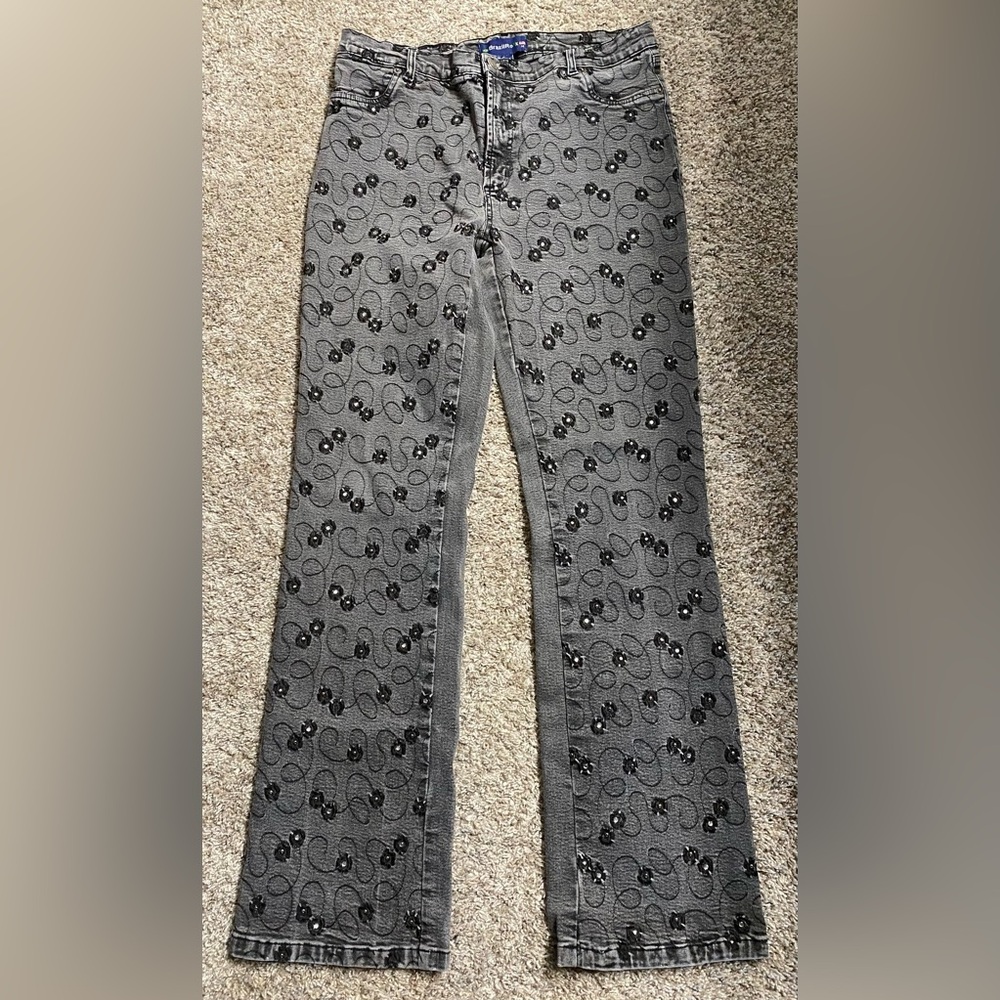 BrazilRoxx Embellished Flower Vintage Boot Cut Jeans Size 14, Y2K